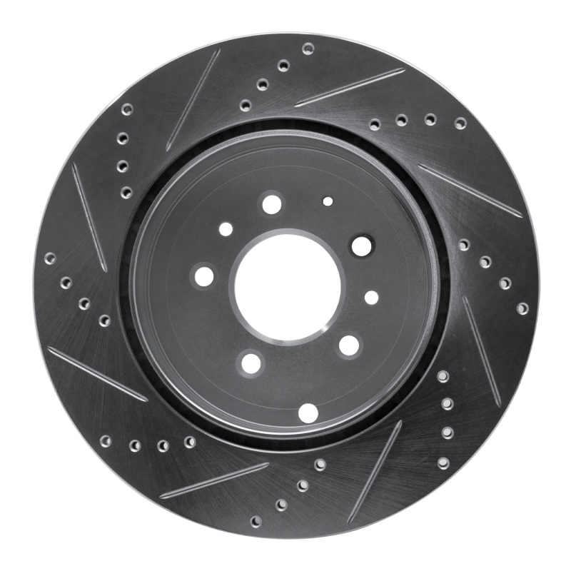 Mazda CX-9 Brake Rotor (1) - Rear Right - R1 Concepts - Drilled & Slotted - Silver - `07-`15